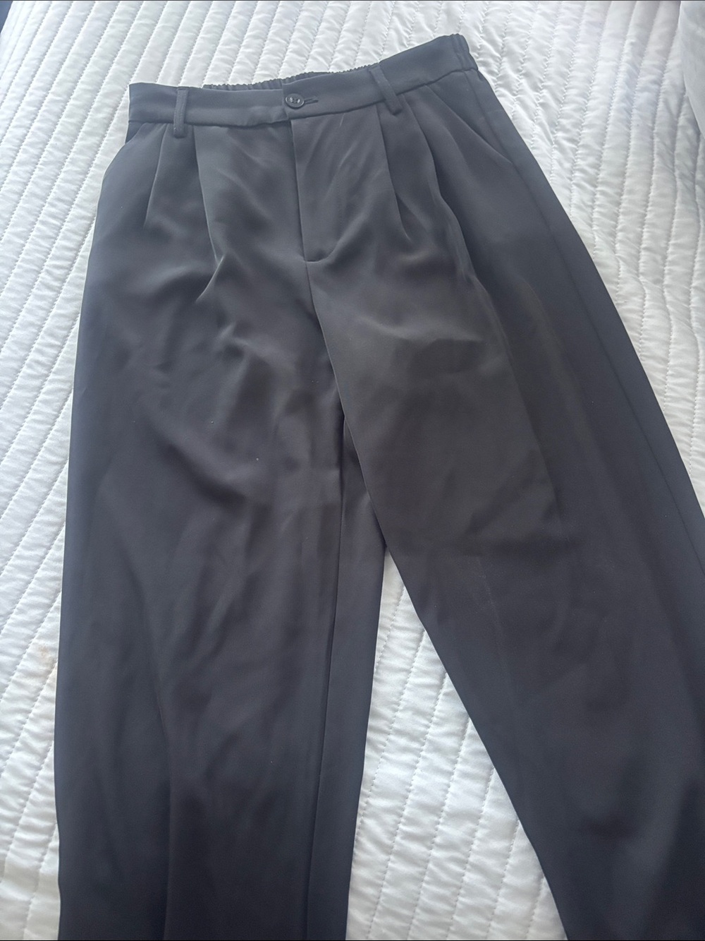 Macy's Black Wide-Leg Pleated Women's Pants